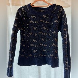 Athleta Textured Wool Crew Hawthorn Sweater in Dark Blue